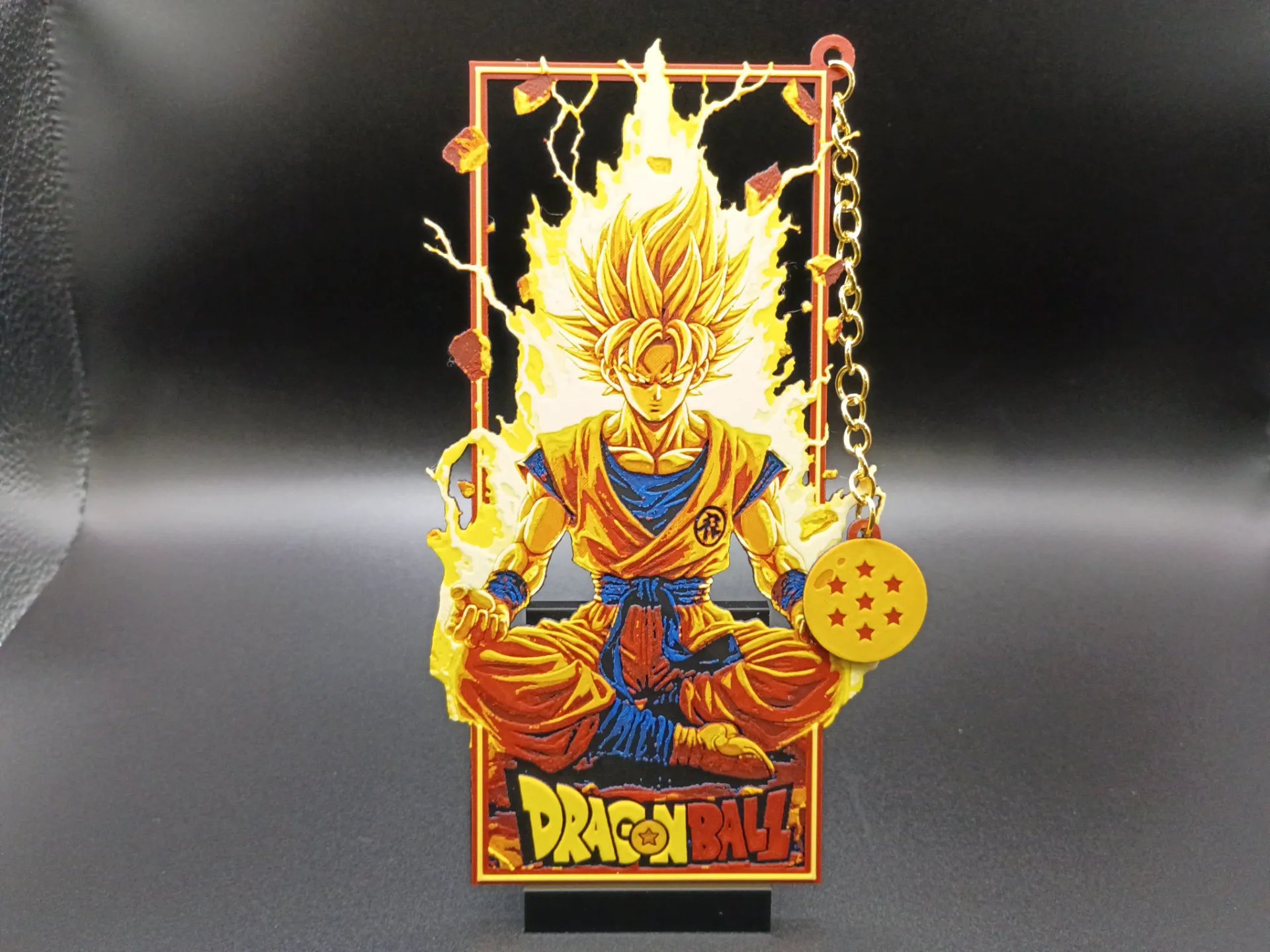 Marcapáginas de Goku enmarcado con amuleto